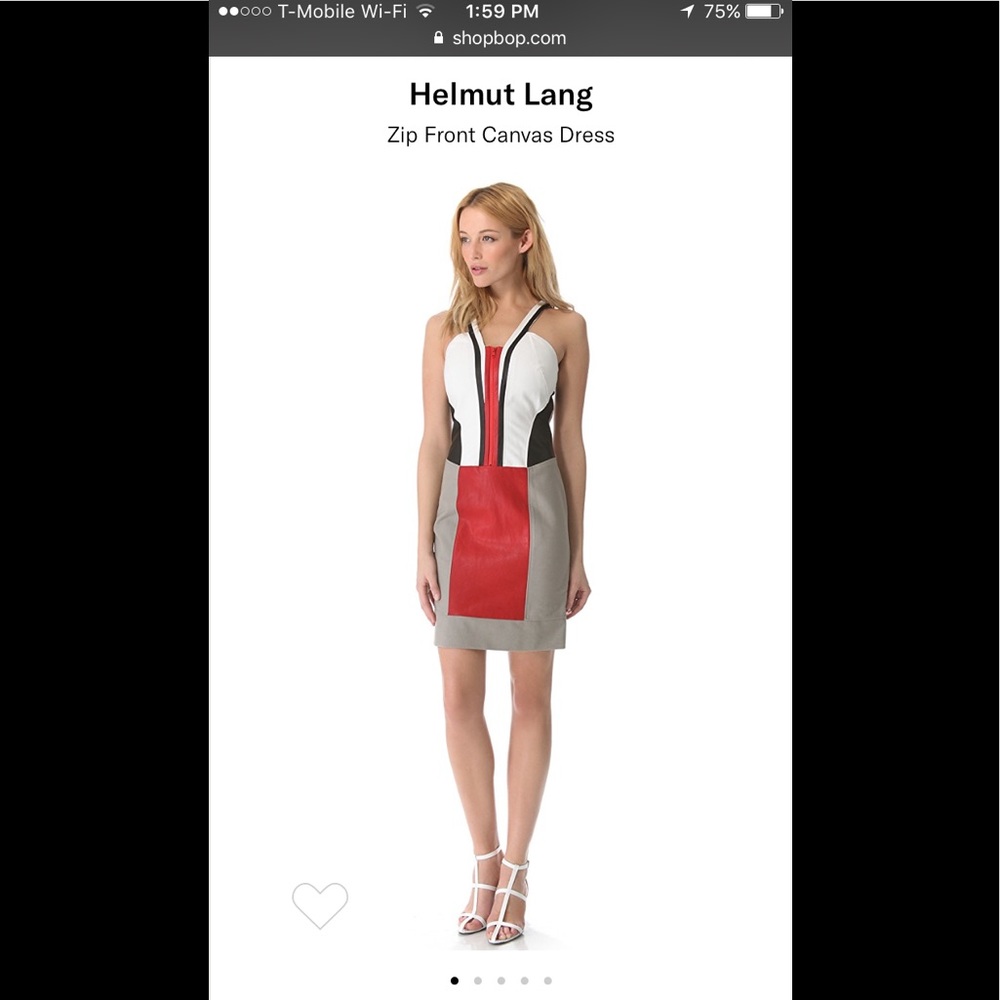 [Helmut Lang] leather canvas -- bodycon dress sz 6